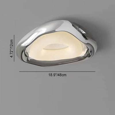 Contemporary Creative Irregular Triangle PE Resin LED Flush Mount Ceiling Light For Living Room