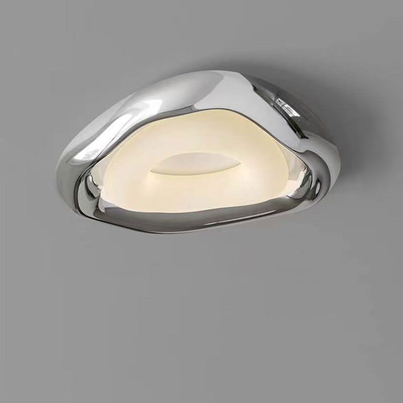 Contemporary Creative Irregular Triangle PE Resin LED Flush Mount Ceiling Light For Living Room