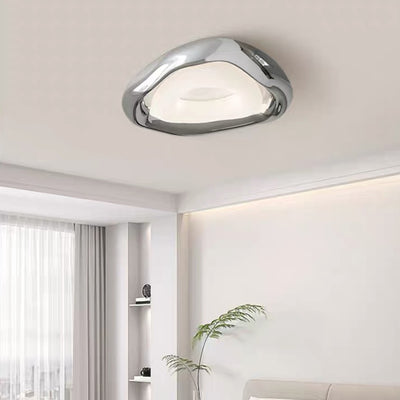 Contemporary Creative Irregular Triangle PE Resin LED Flush Mount Ceiling Light For Living Room