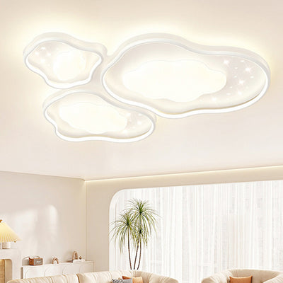 Modern Minimalist Cloud Flower Shape Iron Acrylic LED Flush Mount Lighting For Bedroom