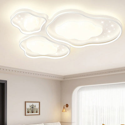 Modern Minimalist Cloud Flower Shape Iron Acrylic LED Flush Mount Lighting For Bedroom