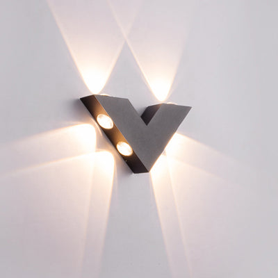 Modern Simplicity V-Shape Aluminum Glass LED Wall Sconce Lamp For Outdoor