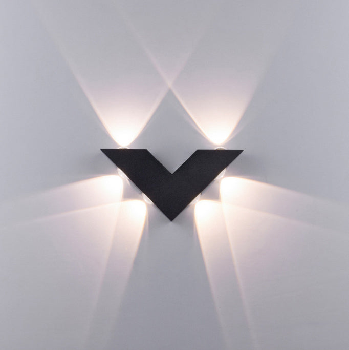 Modern Simplicity V-Shape Aluminum Glass LED Wall Sconce Lamp For Outdoor