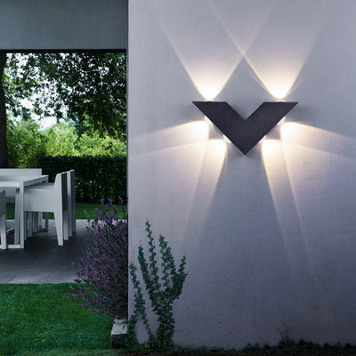 Modern Simplicity V-Shape Aluminum Glass LED Wall Sconce Lamp For Outdoor