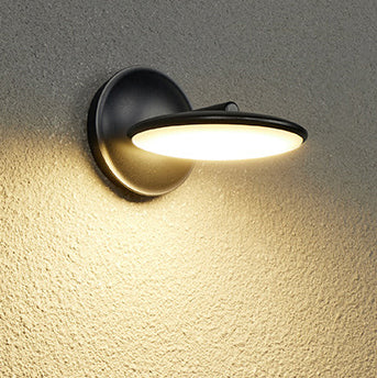 Modern Minimalist Rotatable Waterproof Round Aluminum Acrylic LED Wall Sconce Lamp For Outdoor