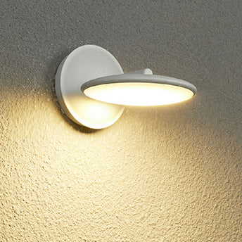 Modern Minimalist Rotatable Waterproof Round Aluminum Acrylic LED Wall Sconce Lamp For Outdoor