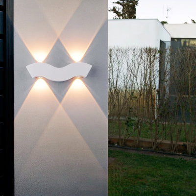 Modern Simplicity Waterproof Aluminum Wave LED Wall Sconce Lamp For Outdoor