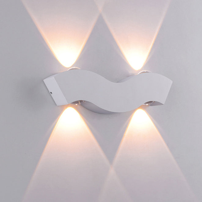 Modern Simplicity Waterproof Aluminum Wave LED Wall Sconce Lamp For Outdoor