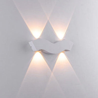 Modern Simplicity Waterproof Aluminum Wave LED Wall Sconce Lamp For Outdoor