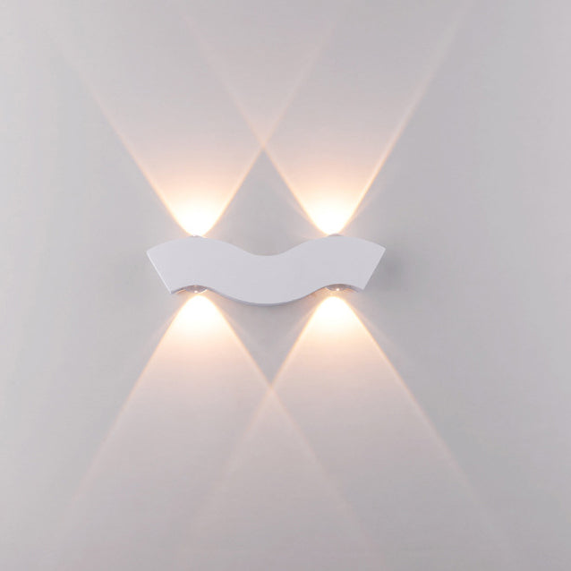 Modern Simplicity Waterproof Aluminum Wave LED Wall Sconce Lamp For Outdoor