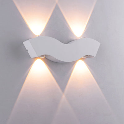 Modern Simplicity Waterproof Aluminum Wave LED Wall Sconce Lamp For Outdoor