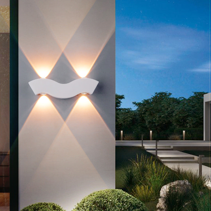 Modern Simplicity Waterproof Aluminum Wave LED Wall Sconce Lamp For Outdoor