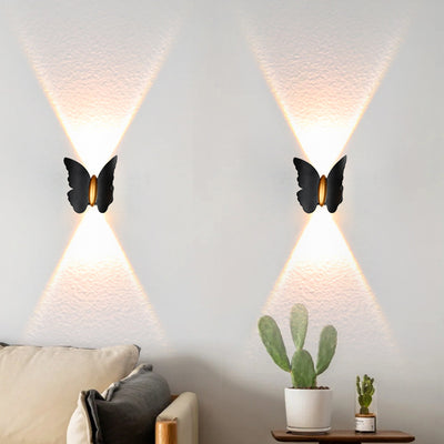 Modern Minimalist Butterfly Waterproof Aluminum LED Wall Sconce Lamp For Outdoor