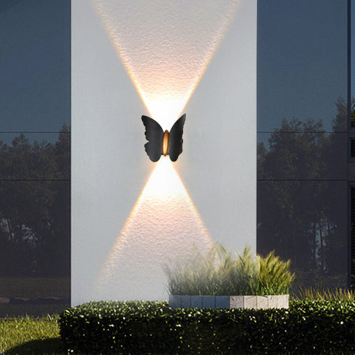 Modern Minimalist Butterfly Waterproof Aluminum LED Wall Sconce Lamp For Outdoor Patio