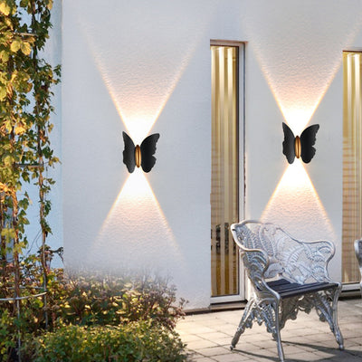 Modern Minimalist Butterfly Waterproof Aluminum LED Wall Sconce Lamp For Outdoor Patio