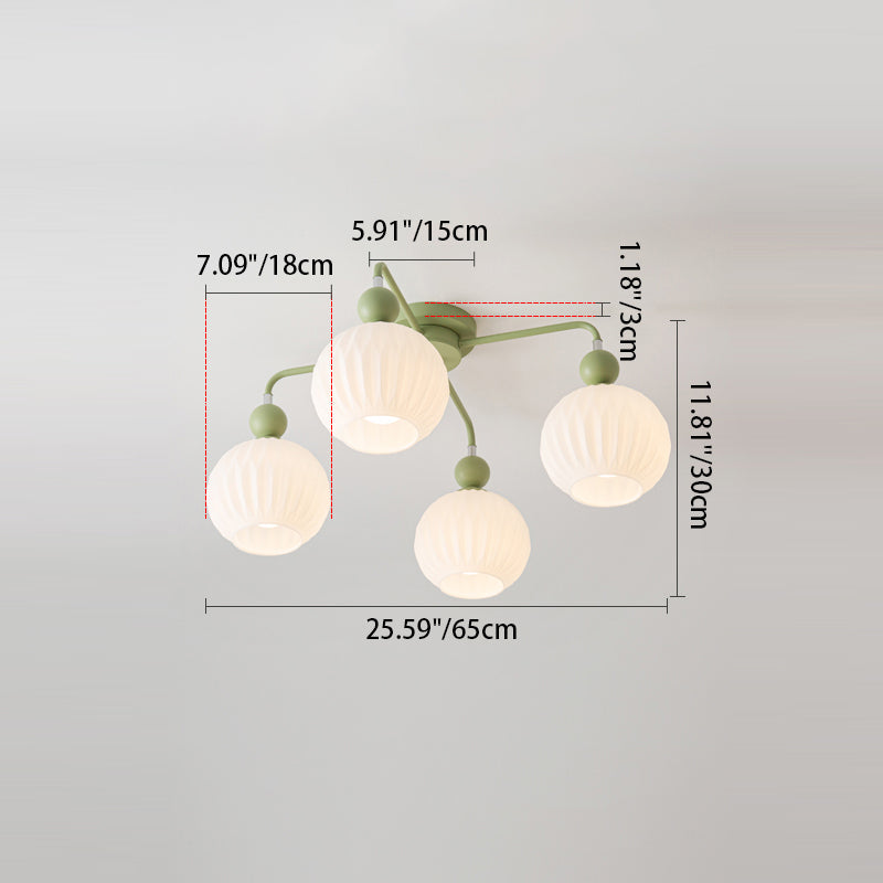 Lustre nordique moderne et minimaliste en verre à 3/5 lumières 