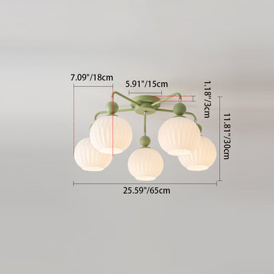 Lustre nordique moderne et minimaliste en verre à 3/5 lumières 