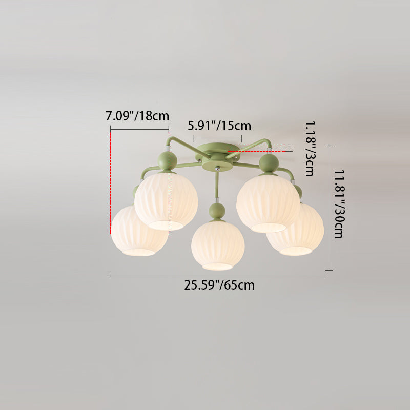 Lustre nordique moderne et minimaliste en verre à 3/5 lumières 