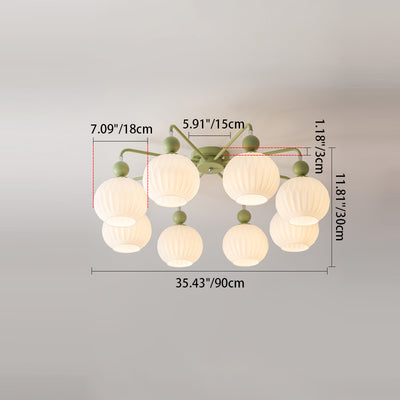 Lustre nordique moderne et minimaliste en verre à 3/5 lumières 