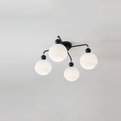 Lustre nordique moderne et minimaliste en verre à 3/5 lumières 