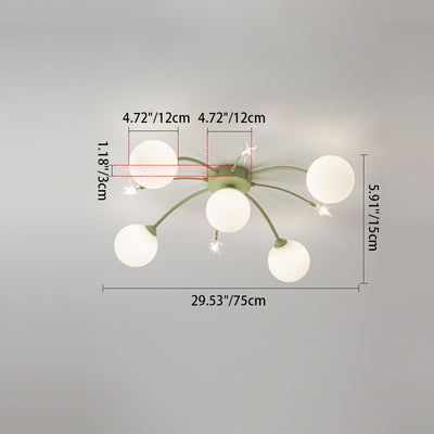 Lustre nordique moderne et minimaliste en verre à 3/5 lumières 