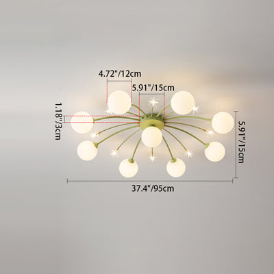 Lustre nordique moderne et minimaliste en verre à 3/5 lumières 