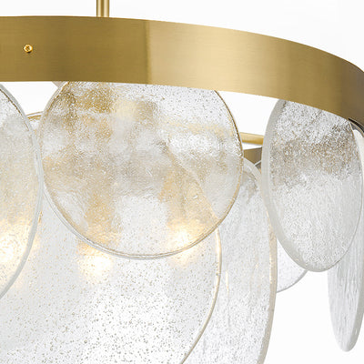 Modern Luxury Disc Handmade Frosted Glass Hardware 3-Light Chandelier For Living Room