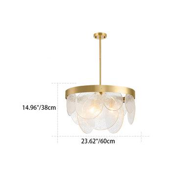 Modern Luxury Disc Handmade Frosted Glass Hardware 3-Light Chandelier For Living Room