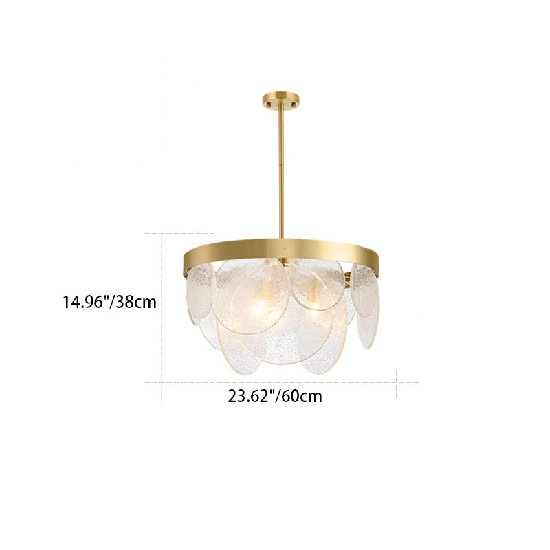 Modern Luxury Disc Handmade Frosted Glass Hardware 3-Light Chandelier For Living Room