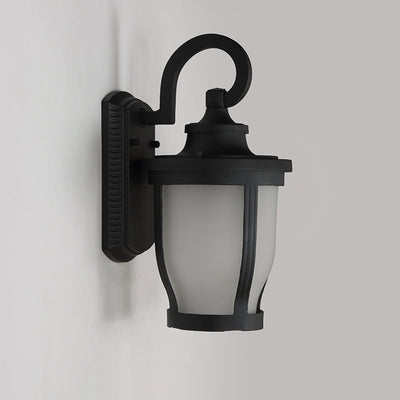 Contemporary Retro Waterproof Rain Flower Frosted Glass Aluminum 1-Light Wall Sconce Lamp For Outdoor Patio