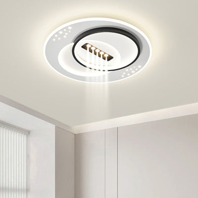 Modern Simplicity Three Round Square Rectangular Iron Acrylic LED Flush Mount Ceiling Light For Bedroom