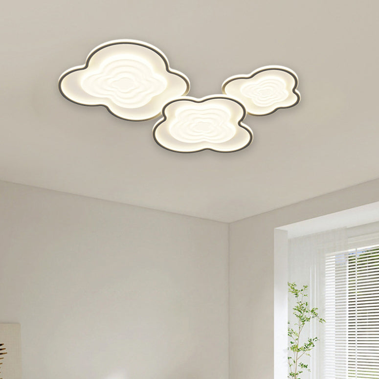 Modern Minimalist Irregular Shape Iron Acrylic Aluminum LED Flush Mount Ceiling Light For Bedroom