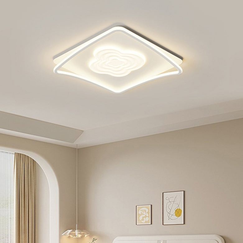 Modern Minimalist Irregular Shape Iron Acrylic Aluminum LED Flush Mount Ceiling Light For Bedroom