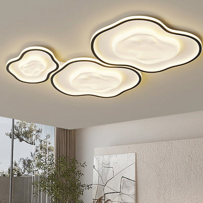 Modern Minimalist Irregular Shape Iron Acrylic Aluminum LED Flush Mount Ceiling Light For Bedroom