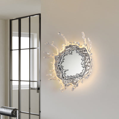 Zeitgenössische kreative Edelstahl Acryl Wassertropfen Spiegel LED Wandleuchte Lampe für Badezimmer 