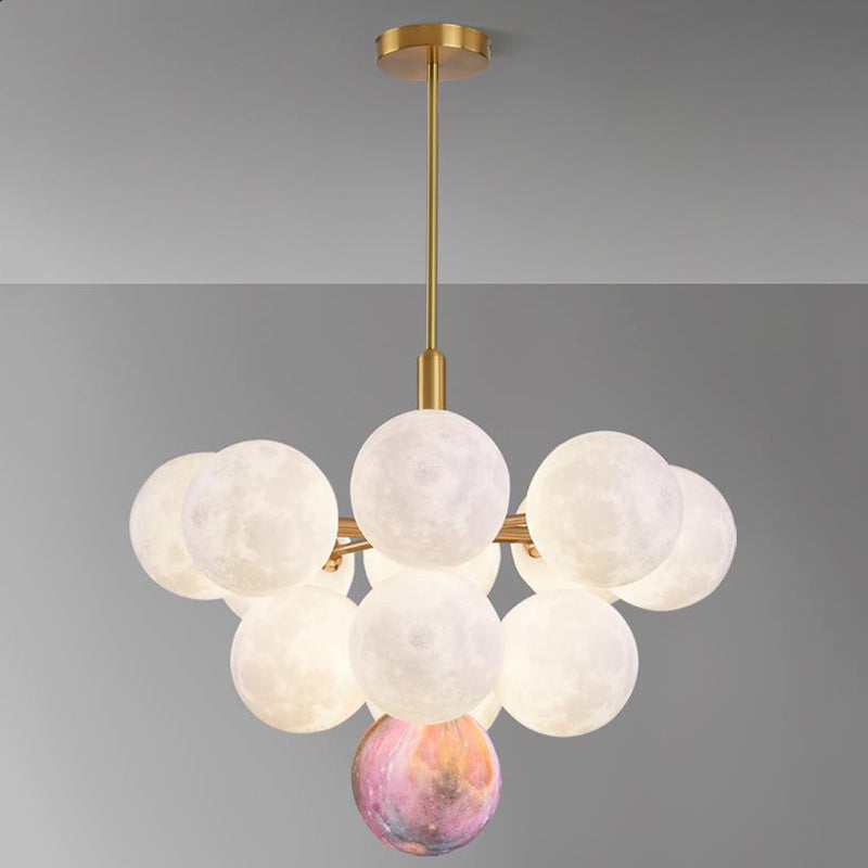 Lustre nordique moderne et minimaliste en verre à 3/5 lumières 