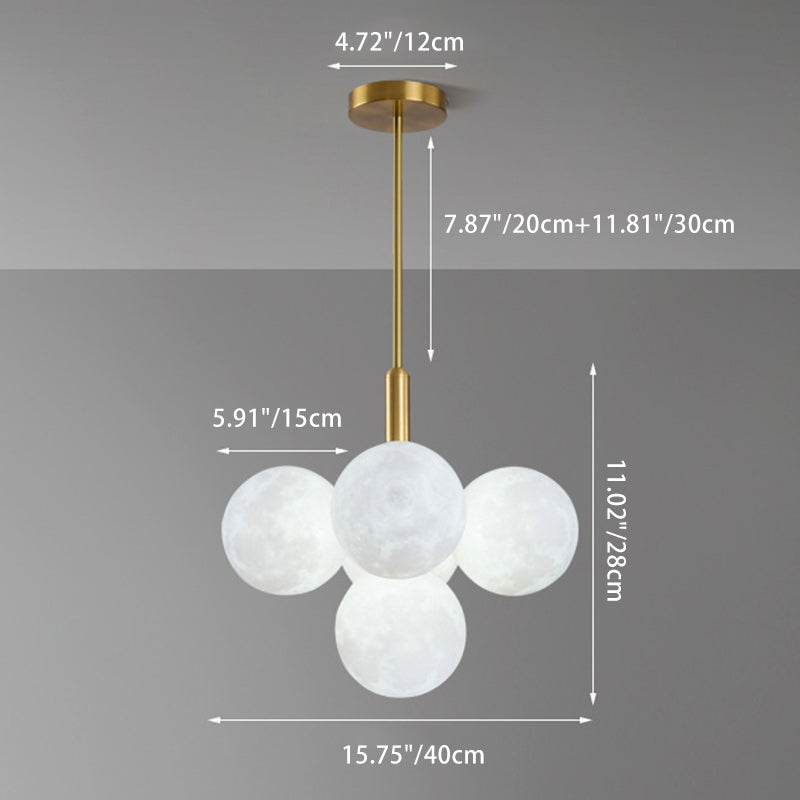 Lustre nordique moderne et minimaliste en verre à 3/5 lumières 