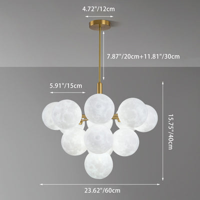 Lustre nordique moderne et minimaliste en verre à 3/5 lumières 