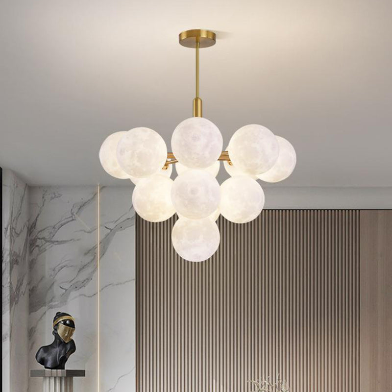 Lustre nordique moderne et minimaliste en verre à 3/5 lumières 