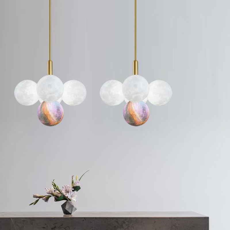 Lustre nordique moderne et minimaliste en verre à 3/5 lumières 