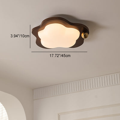 Contemporary Creative Cloud Star Heart Wood Iron Acrylic LED Flush Mount Ceiling Light For Living Room