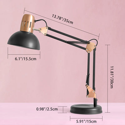 Moderne minimalistische faltbare drehbare Schüssel Kopf Eisen 1-Licht Tischlampe für Studie 