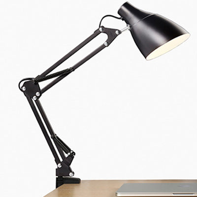 Modern Minimalist Foldable Bevel Round Base Iron 1-Light Table Lamp For Study