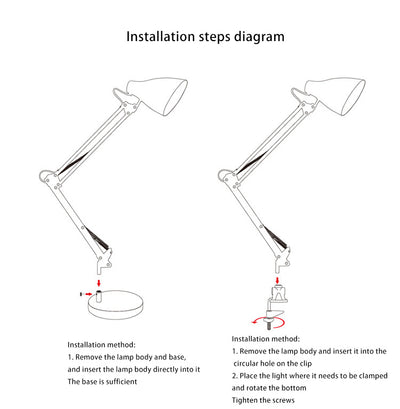 Modern Minimalist Foldable Bevel Round Base Iron 1-Light Table Lamp For Study