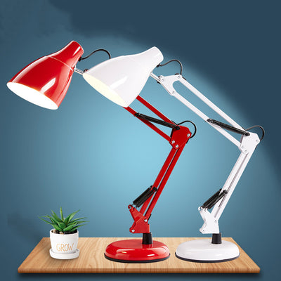 Modern Minimalist Foldable Bevel Round Base Iron 1-Light Table Lamp For Study