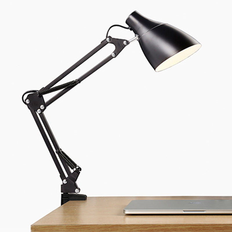 Modern Minimalist Foldable Bevel Round Base Iron 1-Light Table Lamp For Study