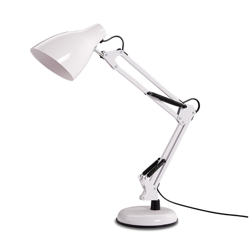 Modern Minimalist Foldable Bevel Round Base Iron 1-Light Table Lamp For Study