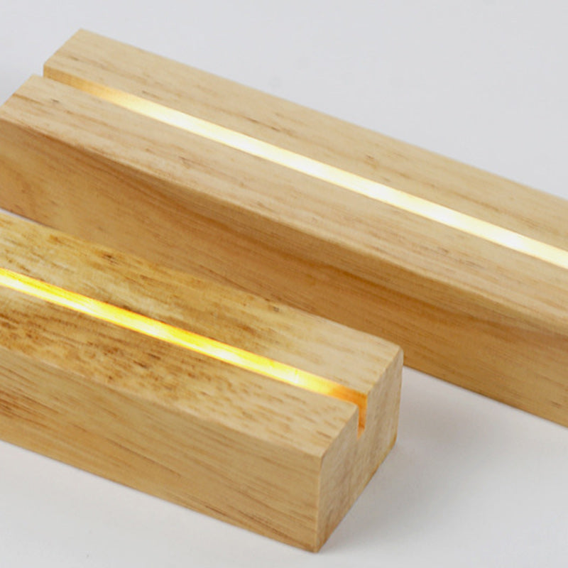 Moderne minimalistische Wasserkräuselung Holz Acryl USB LED Tischlampe für Schlafzimmer 