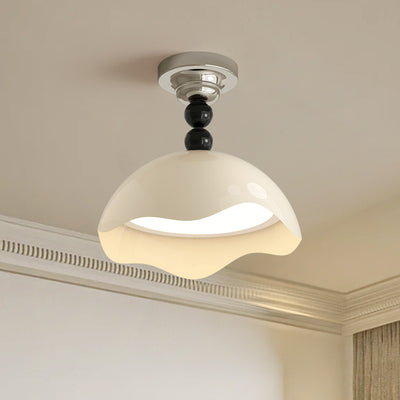 Contemporary Nordic Eggshell Aluminum Iron Acrylic LED Semi-Flush Mount Ceiling Light For Bedroom