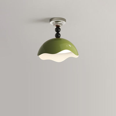 Contemporary Nordic Eggshell Aluminum Iron Acrylic LED Semi-Flush Mount Ceiling Light For Bedroom